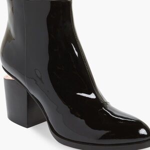 ALEXANDER WANG Black Patent Leather Ankle Boots